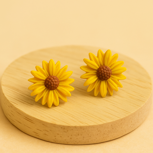 Sunny Side Up: Vibrant Sunflower Clay Studs
