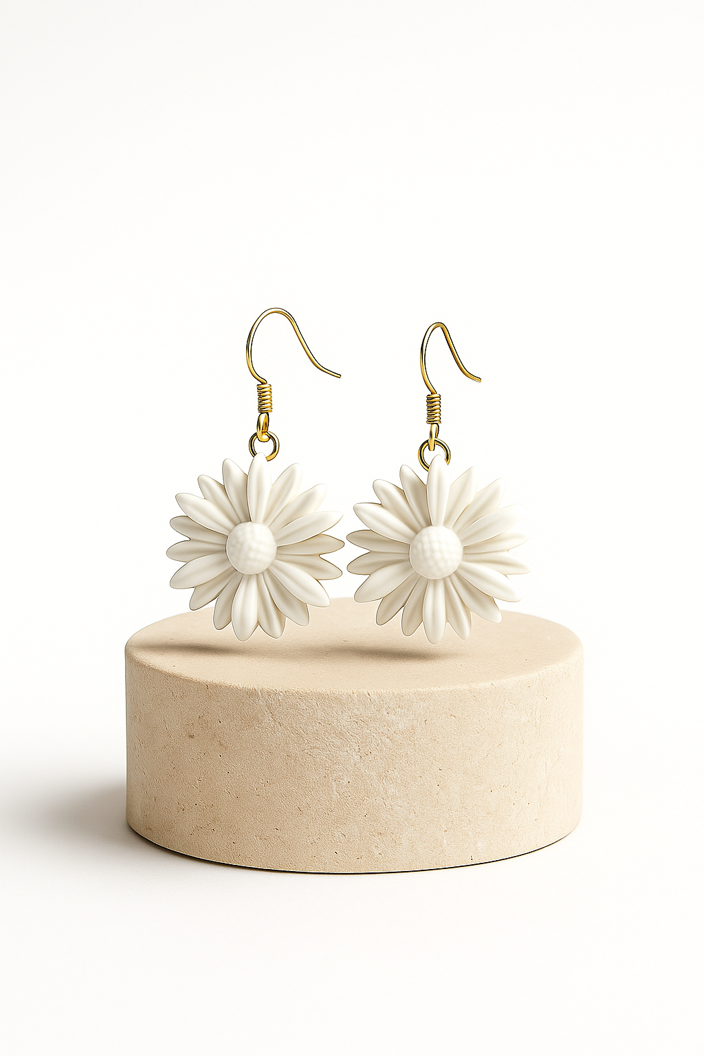 Blossom Charm: Handcrafted Daisy Drop Earrings